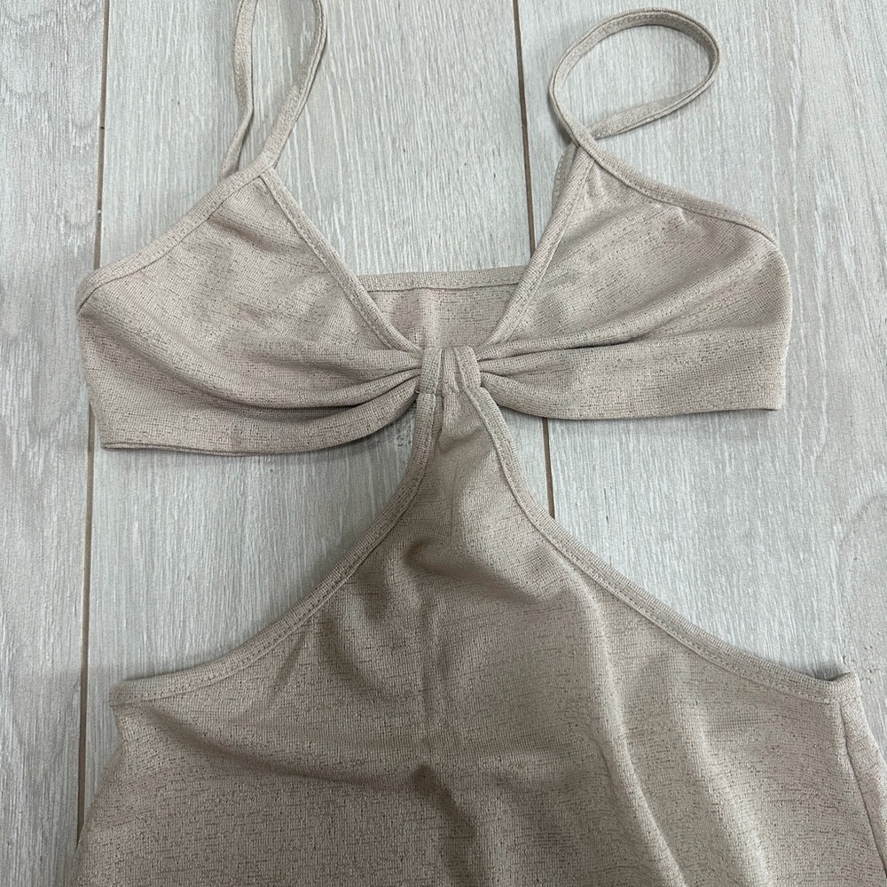 Beige Knotted maxi dress